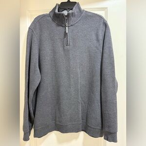 Tasso Elba 100% Cotten Men’s 1/4 zip up Charcoal Gray  Sweater